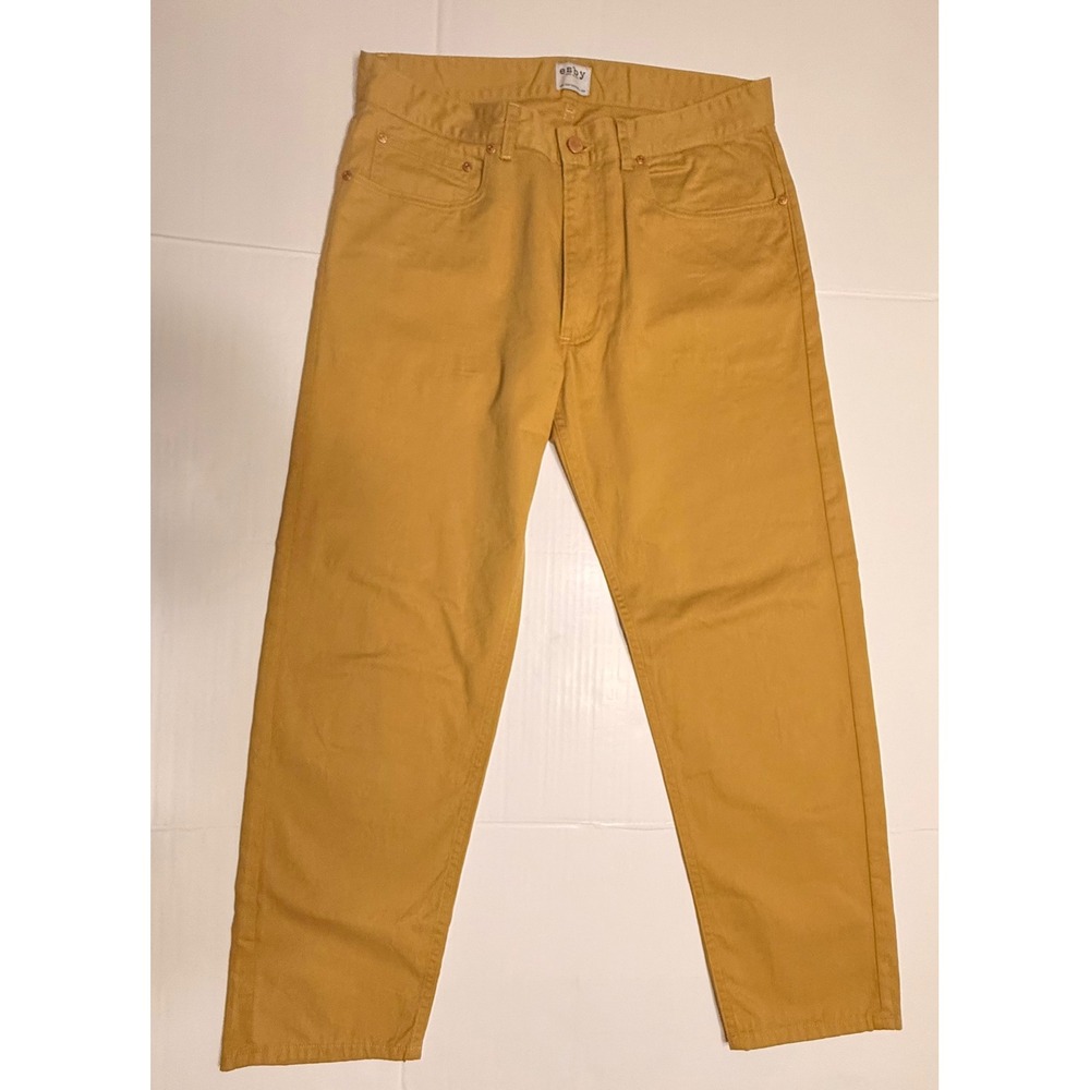 Esby Apparel Mustard Yellow Cotton Twill Straight Leg Pants Made in‎ USA 32 A3